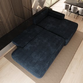 Masseno Narożnik AVINI z funkcją spania i pojemnikiem na pościel Narozniki L, Rozkładana sofa - Czarny, TILIA 100