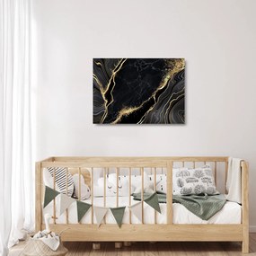 Obraz na szkle złotej abstrakcji (70x50 cm)