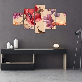 Obraz - Vintage Flowers (125x70 cm)