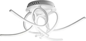 Nowoczesna lampa sufitowa LED Tosca 60W, 3200lm, ciepłe światło 4000K, rzeźbiarski design, satynowe białe aluminium, IP20, dyfuzor opalowy