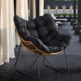 Fotel ogrodowy z poduchą Fin na płozach, czarny