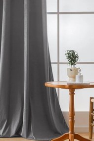 Jasnoszara zasłona zaciemniająca VELVET 140x250 cm Zawieszanie: Taśma z wiązaniami