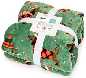 4Home Świąteczny koc z barankiem Woof, 150 x 200 cm