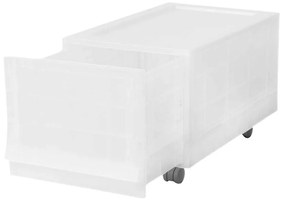 Modułowy pojemnik Wave Junior Mist z kółkami 43,4x 27,2 x 22 cm, wąski - 1 szuflada - kółka