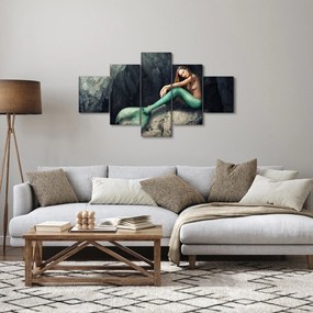 Obraz - Syrenka na skale (125x70 cm)