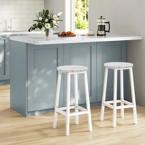 Taboret barowy hoker - marmur / nogi białe