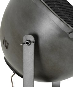 Industrialna lampa podłogowa statywowa stalowa z drewnem, regulowana - Emado