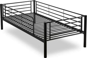 Łóżko Piętrowe Dla Dzieci 90x200 cm RODEZ Metalowe Czarne Loft