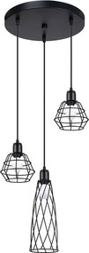 Lampa wisząca z 3 drucianymi kloszami - A421 T8-D16