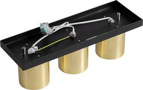 Nowoczesny plafon czarny ze złotem 3-punktowy - Tubo