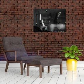 Abstrakcyjny obraz - zielone kulki (70x50 cm)