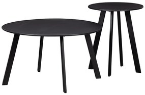 Czarny stolik ogrodowy WOOOD Fer, ø 40 cm