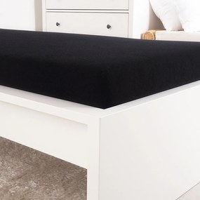 4Home prześcieradło frotte Perfect czarny, 90 x 200 cm