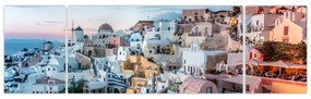 Obraz - Zmierzch na Santorini (170x50 cm)