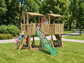 Duży drewniany plac zabaw FunForte V z certyfikatem do szkoły i przedszkola