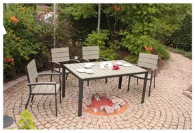 Szare metalowe/plastikowe krzesło ogrodowe Olivia – Garden Pleasure