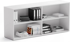 Regał biurowy BLOCK, 1600 × 400 × 710 mm, biały