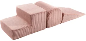 Aesthetic Piankowy Zestaw Do Zabawy, Plac Zabaw Dla Dziecka, 3 Elementy, Sztruksowy, Różowy - Meowbaby®
