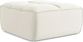 Pufa - z tkaniny welwetowej - jasny beż - KALAI