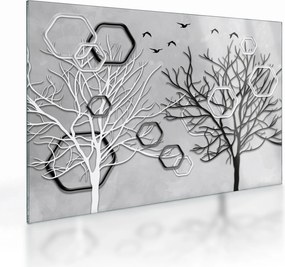 Abstrakcyjny obraz z drzewami (70x50 cm)