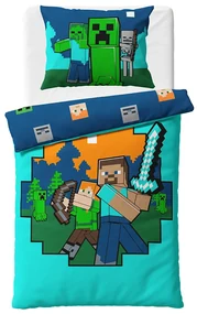 Pościel dziecięca Minecraft Alex i Steve , 140 x 200 cm, 70 x 90 cm