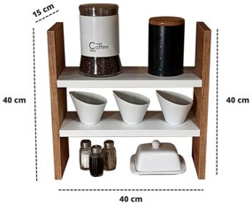 Półka kuchenna na przyprawy dąb craft + biały - Sivis