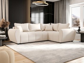 BEDANTE narożnik MOLISA L PLUS Cosmic 10 prawa beżowy z funkcją spania sofa w kształcie litery L z pojemnikiem na pościel