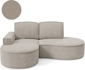 Narożnik MOLLY Lewostronny bez funkcji spania, wolnostojący tkanina CURIO 11 Popielaty