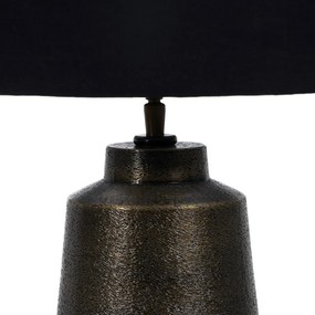 Czarna lampa stołowa z tekstylnym kloszem (wysokość 66 cm) – Ixia