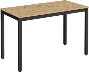 Biurko-stół 2w1 Faro 120x60 cm, dąb artisan, czarne metalowe nogi
