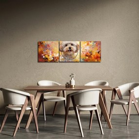 Obraz - Szczęśliwy pies (z zegarem) (90x30 cm)