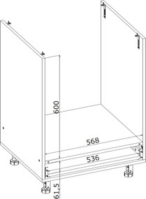 Kuchenna szafka pod zabudowę piekarnika modułowa BELLA DP-60/82 dąb miodowy mat