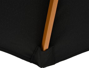 Outsunny Parasol Ogrodowy 3m Drewniany Wysokiej Jakości Bambusowy Czarny | Aosom PL