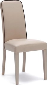 Komplet 4 beżowych, nowoczesnych krzeseł do salonu "Gardenia" z tapicerką ze skóry ekologicznej, 46x59 cm, 99h