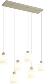 Skandynawska lampa wisząca beżowa z białym szkłem 6-punktowa - WispSkandynawski Oswietlenie wewnetrzne