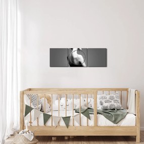 Obraz eleganckiej kobiety (z zegarem) (90x30 cm)