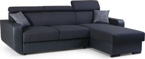 Masseno Narożnik PALAZZO z funkcją spania i pojemnikiem na pościel Narozniki L, Rozkładana sofa - Czarny, INARI 100+MADRYT 910