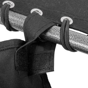 Outsunny leżak z regulowanym oparciem i miękką poduszką, kolor czarny, 188 x 57 x 30 cm