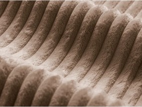 Brązowe tapicerowane łóżko dwuosobowe ze schowkiem ze stelażem 200x200 cm Martina – Micadoni