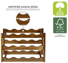 Regał na wino z litego drewna akacjowego w naturalnym kolorze liczba butelek 12 42x28x21 cm Fondi – Wenko