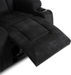 Fotel Masujący BOX 2 Rozkładany z Podnóżkiem Czarny Nowoczesny