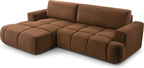 Masseno Narożnik VASTO z funkcją spania i pojemnikiem na pościel Narozniki L, Rozkładana sofa - Brązowy, VINCI 56