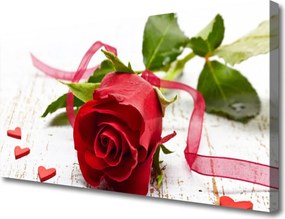 Obraz canvas Pączek Róży w Porannej Rosie