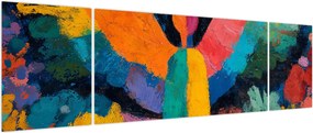 Obraz - Abstrakcyjny anioł z kwiatami (170x50 cm)