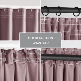 Jasnobrązowa aksamitna zasłona częściowo zaciemniająca (dimout) 140x270 cm Pleat – Restilo