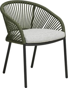 Zielone metalowe tapicerowane krzesło ogrodowe Novella – House Nordic