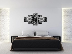 Obraz - Czarne i białe osty (125x70 cm)