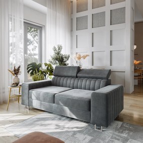 Masseno Sofa SOLAN z funkcją spania - Szary - MONOLITH 85