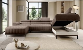 Narożnik CALDO XL Prawostronny z funkcją spania wolnostojąca w tkaninie RUN AGAIN 18 WERSAL