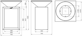 Artiss palenisko ogrodowe G8 BASIC grafit